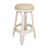 Carmen Indoor Rattan 30" Swivel Bar Stool in Whitewash Finish