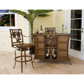 Coco Palm Three Piece Home Bar Set
