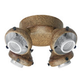 Four Light Ceiling Fan Fitter in Warm Stone