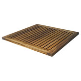 Le Spa 24" Square Framed Teak Floor and Shower Tile in Oiled Finish