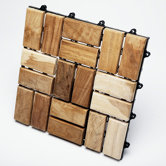 Le Click Flex Teak Interlocking Decking Tiles (Box of 10)