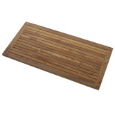 Greenface Rectangular Teak Floor and Shower Mat in Natural