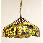 Maple Leaf Tiffany Pendant in Green
