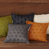 Diamond Crochet Linen Decorative Pillow