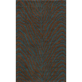 Deco Zebra Brown/Teal Blue Rug