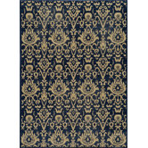 Vintage Indigo Damask Rug