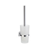 House Toilet Brush with Frosted Glass Container