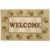 Welcome Pine Cones Rug