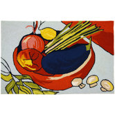 Eggplant and Asparagus Rug