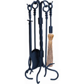 4 Piece Ring Swirl Hand Bronze Fire Tool Set