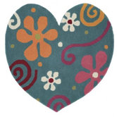 Fantasia Heart Light Turquoise Kids Rug