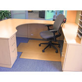 Bamboo Plush Carpet and Hard Floor Beveled Edge Chair Mat