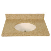 37" x 22" 3cm Single Bowl Granite Vanity Top with 8" Centers