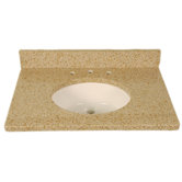 31" x 22" 3cm Single Bowl Granite Vanity Top with 8" Centers