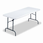 Resin Folding Table, Rectangular, 500lb Capacity, 72w x 30d x 29h, Platinum
