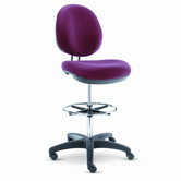 Interval Series Swivel Stool, Burgundy Fabric