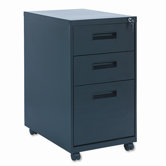 Three-Drawer Mobile Pedestal File, 15-7/8w x28-1/4h x23-1/4d, Black