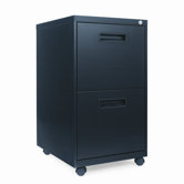 Two-Drawer Mobile Pedestal File, 15-7/8w x 28-1/4h x 19-3/4d, Charcoal