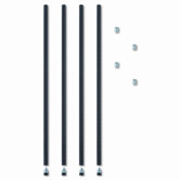 Stackable Posts For Wire Shelving, 36"h, Black, 4 Pack