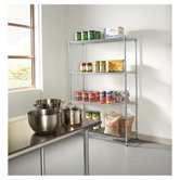 Four-shelf 48" W x 18" D Industrial Wire Shelving Starter Kit