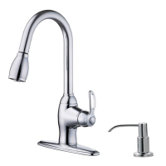 Prime Kitchen One Handle Centerset Kitchen Faucet with Soap Dispenser