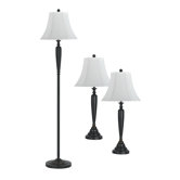 Three Piece Lamp Set in Dark Bronze