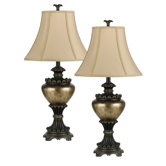 Two Pack 30" Resin Table Lamp in Antique Rubbed Brass