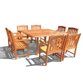 9 Piece Outdoor Teak Dining Set
