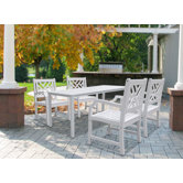 Bradley Rectangular Extension Dining Table and Four 29" Cross Armchairs Set