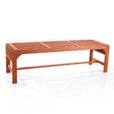 Backless Wood Three Seater Picnic Bench