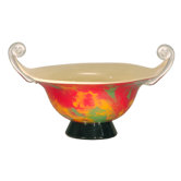 Footed Bowl in Orange Burst