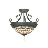 Diamond Edge Tiffany 4 Light Semi Flush Mount