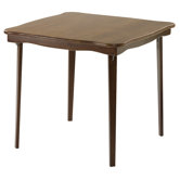 Scalloped Edge Wood Folding Card Table in Fruitwood