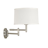 Theta  Swing Arm Wall Lamp in Brushed Steel