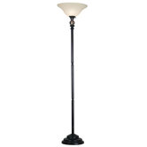 Plymouth Torchiere Floor Lamp in Oil Rubbed Bronze with Marble Accents
