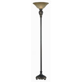 Contessa One Light Torchiere Floor Lamp in Bronzed Gold