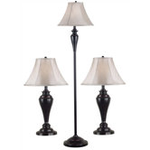 Kylie Three Piece Lamp Set in Bronze