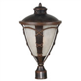 Ribbon and Reed  Outdoor Post Lantern in Caramel Malt