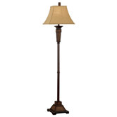 Ellis Floor Lamp in Weathered Teak Rattan
