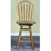 24" Arrowback Counter Stool (Medium Oak) w/ Swivel