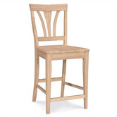 Unfinished Fanback Bar Stool