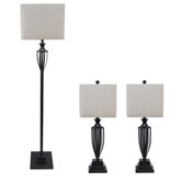 Three Piece Lamp Set in Madison Bronze