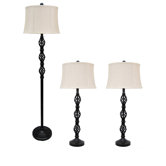 Three Piece Lamp Set in Antique Bronze
