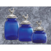 Canister with Rooster Lid (Set of 3)