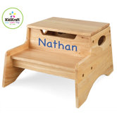 Personalized Step N' Store Stool in Natural
