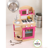 Personalized Pink Wooden Play Kitchen