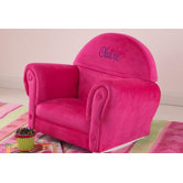 Personalized Bubblegum Velour Rocker with Slip Cover