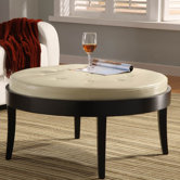 Citation Leather Cocktail Ottoman