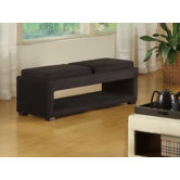Cancun Microfiber Double Tray Storage Bench in Black