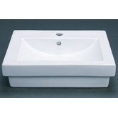 Rectangle Ceramic Vessel Sink with Overflow in White